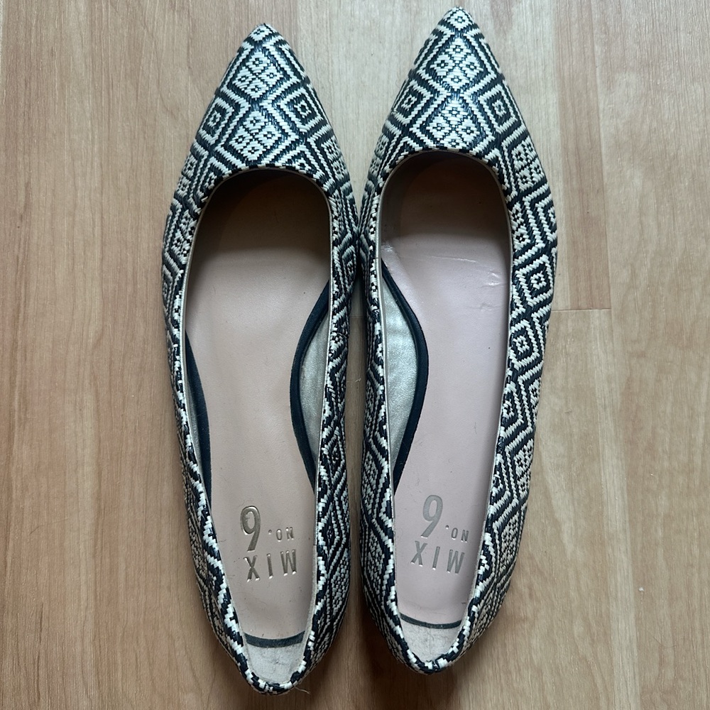 Mix No. 6 Geometric Black and White Flats